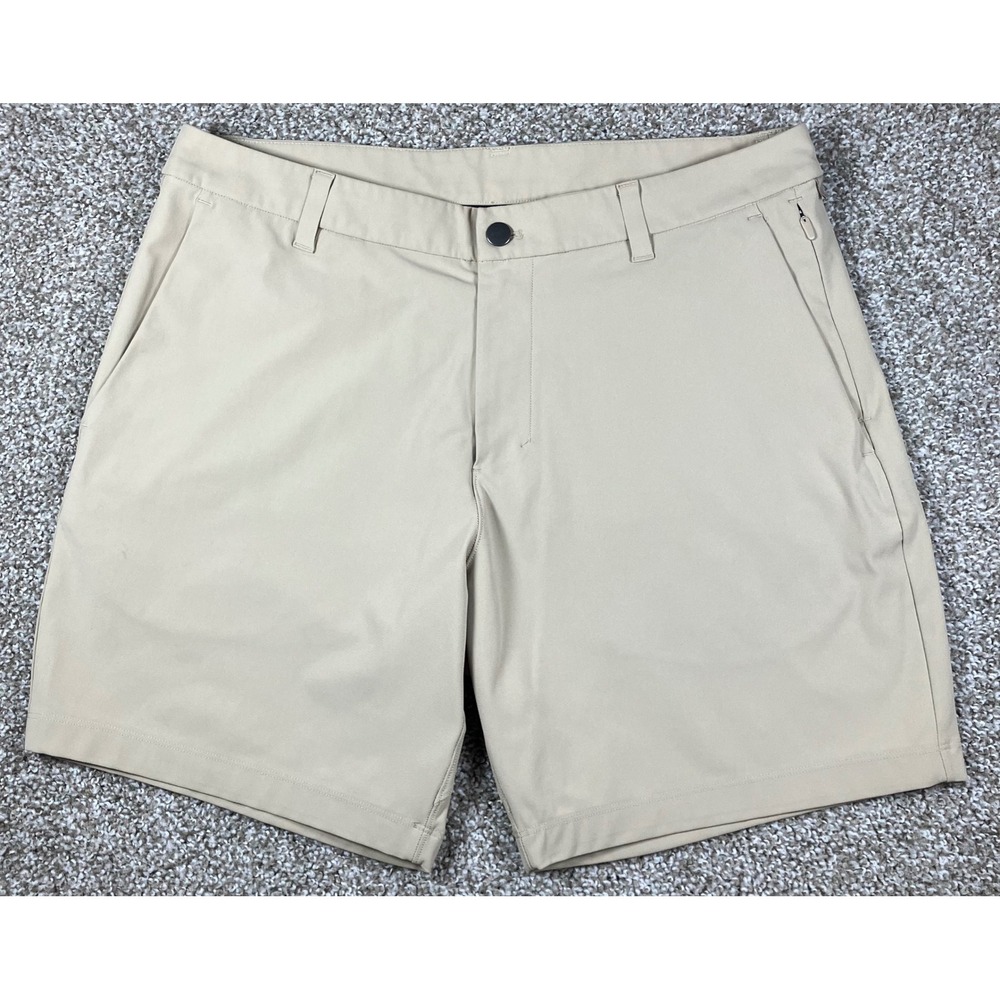 Lululemon Commission Short 7" Inseam Warpstreme Khaki Tan Mens 34 LM7AWPS